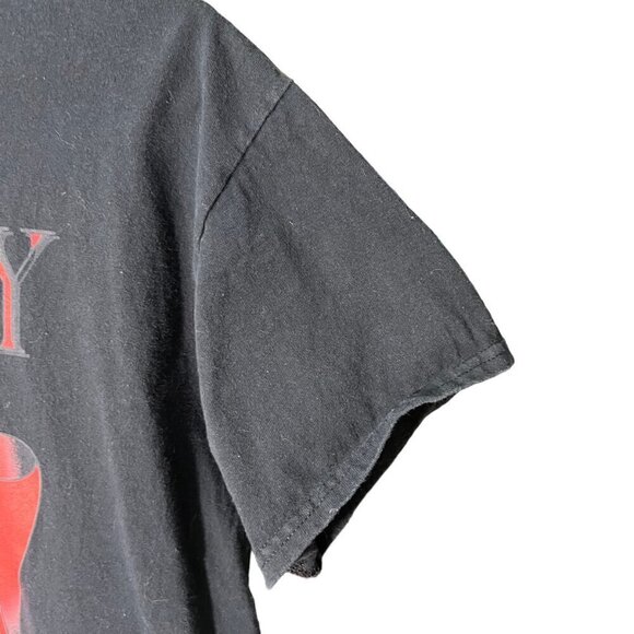 Calgary Canada Flag Graphic Tee Short Sleeve y2k T-Shirt Black Men's Size L - Picture 5 of 8